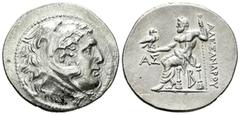 Greek Coins / Grecia Antigua Imperio Macedonio. Alejandro III Magno. Tetradracma-Tetradrachm. 336-323 a.C. Aspendos. (Müller-1197 variante). Anv.: Cabeza de Heracles a derecha recubierta con piel de l