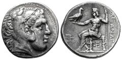Greek Coins / Grecia Antigua Imperio Macedonio. Alejandro III Magno. Tetradracma-Tetradrachm. 317-305 a.C. Pella. (Price-263). Anv.: Cabeza de Heracles recubierta con piel de león. Rev.: Zeus sentado 