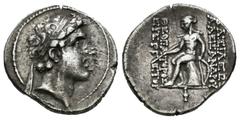 Greek Coins / Grecia Antigua Imperio Seleucida. Alejandro I Balas. Dracma-Drachm. 150-49 a.C. (Se-7035). Anv.: Busto diademado a derecha. Rev.: Apolo sentado a izquierda con arco y flecha. Ag. 4,03 g.