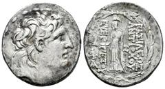 Greek Coins / Grecia Antigua Imperio Seleucida. Antioco VII. Tetradracma-Tetradrachm. 138-129 a.C. Siria. (Cy-3080). (Gc-7092 variante). Anv.: Cabeza diademada a derecha. Rev.: Atenea en pie a izquier