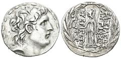 Greek Coins / Grecia Antigua Imperio Seleucida. Antioco VII. Tetradracma-Tetradrachm. 121-96 a.C. Siria. (Gc-7142). Anv.: Cabeza diademada de Antioco a derecha. Rev.: Atenea en pie a izquierda con Vic