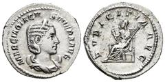 Roman Imperial / Imperio Romano Otacilia Severa. Antoniniano-Antoninianus. 244-5 d.C. Roma. (Spink-9159). (Ric-123c). Rev.: PVDICITA AVG. Pudicitia sentada a izquierda con velo sobre el rostro y cetro