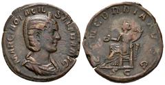 Roman Imperial / Imperio Romano Otacilia Severa. Sestercio-Sestertius. 245-47 d.C. Roma. (Spink-9164). (Ric-203a). Rev.: CONCORDIA AVGG SC. Concordia sentada con cuerno de la abundancia y pátera. Ae. 