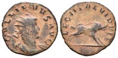 Roman Imperial / Imperio Romano Galieno. Antoniniano-Antoninianus. 260-61 d.C. Milan. (Spink-10254). (Ric-320). Rev.: LEG I ITAL VI P VI F. Jabalí a derecha. Aeº. 2,51 g. Escasa. MBC-. Est...140,00.