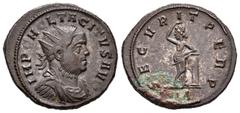 Roman Imperial / Imperio Romano Tácito. Antoniniano-Antoninianus. Ticinum (Pavia). (Spink-11812). (Ric-163). Rev.: SECVRIT PERP. La seguridad en pie a izquierda con la mano sobre su cabeza y apoyada a