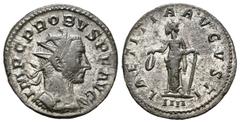 Roman Imperial / Imperio Romano Probo. Antoniniano-Antoninianus. 276 d.C. Lugdunum. (Spink-11990). (Ric-31). Rev.: LAETITIA AVGVSTI. Laetitia en pie a izquierda con antorcha y corona. Ae. 3,68 g. MBC+