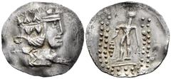 Grecia Antigua / Greek Coins Imitación Celta. Thasos. Tetradracma. Hacia 148 a.C. Anv.: Cabeza de Dionisos joven a derecha. Rev.: Hércules en pie con clava a izquierda, alrededor puntos asemejando ley