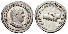 Imperio Romano / Roman Imperial Balbino. Antoniniano. 238 d.C. Roma. (Ric-12). (Ch-17). Anv.: IMP CAES D CAEL BALBINVS AVG. Busto radiado y revestido a derecha. Rev.: PIETAS MVTVA AVGG. Manos entrelaz