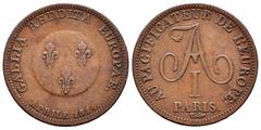 World Coins / Monedas Extranjeras France. Alexander I. Módulo de 2 francos. Abril 1814. Paris. (Mazzard-768 variante). Anv.: GALLIA REDDITA EUROPAE.// APRILE 1814. Tres lises dentro de un círculo en r