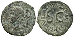Imperio Romano / Roman Imperial Augustus. Dupondio. 7 d.C. Rome. (Spink-1672). (Ric-429). (Ch-518). Anv.: CAESAR AVGVS PONT MAX. Busto de Augusto a izquierda, detrás Victoria. Rev.: M SALVIVS OTHO III