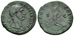 Imperio Romano /Roman Imperial Trajano. As. 100 d.C. Roma. (Spink-3242). (Ric-417). Anv.: IMP CAES NERVA TRAIAN AVG GERM P M. Cabeza laureada de Trajano a derecha. Rev.: TR POT COS IIII P P, en campo 