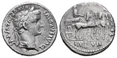 Roman Imperial / Imperio Romano Tiberio. Denario. 15-16 d.C. Lugdunum. (Spink-1762). (Ric-4). (Seaby-48). Anv.: TI CAESAR DIVI AVG F AVGVSTVS. Cabeza laureada de Tiberio a derecha. Rev.: TR POT (XVII)