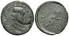 Roman Imperial / Imperio Romano Calígula. As. 37-41 d.C. Roma. (Ric-38). (C-27). Anv.: C CAESAR AVG GERMANICVS ... . Cabeza desnuda de Calígula a izquierda. Rev.: Vesta? sentada a izquierda. SC en el 