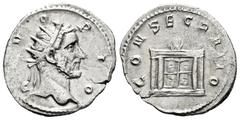 Roman Imperial / Imperio Romano Trajano Decio. Antoniniano. 250-251 d.C. Mediolanum. (Spink-9475). (Ric-90). Anv.: DIVO PIO. Cabeza de Antonino Pío a derecha. Rev.: CONSECRATIO. Altar. Ag. 3,19 g. Res