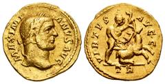 Roman Imperial / Imperio Romano Maximiano Hércules. Áureo. 295-296 d.C. Roma. (Cal-4738). (Ric-84b). Anv.: MAXIMIANVS AVG. Cabeza laureada a derecha. Rev.: VIRTVS AVGG. Hércules a derecha cogiendo por