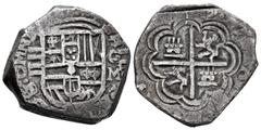 Philip II / Felipe II (1556-1598) Felipe II (1556-1598). 4 reales. (159)7. Granada. M. (Cal 2008-306, mismo ejemplar). (Cal 2019-493). Ag. 13,44 g. Mismo ejemplar que Calicó 2008. Tipo OMNIVN. Fecha e