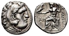 Greek Coins / Grecia Antigua Imperio Macedonio. Alejandro III Magno. Dracma. 336-323 a.C. Lampsakos. (Seaby-6730 var). Anv.: Cabeza de Heracles a derecha recubierta con piel de león. Rev.: Zeus sentad