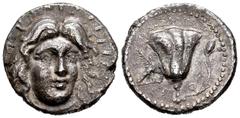 Greek Coins / Grecia Antigua Rhodos. Tetradracma. 304-190 a.C. Magistrado Tharsytas. (Ashton-215). (SNG von Aulock-2802). (Bmc-126). Anv.: Cabeza de Apolo Helios radiada mirando ligeramente a derecha.