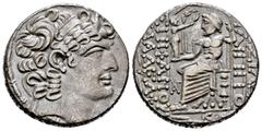 Greek Coins / Grecia Antigua Imperio Seleucida. Filipo I Filadelfos. Tetradracma. 98-97 a.C. (Gc-7196). (Cy-3106). Anv.: Cabeza diademada a derecha. Rev.: Zeus sentado a izquierda con Victoria, alrede
