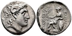 Greek Coins / Grecia Antigua Reino de Tracia. Lisímaco. Tetradracma. 305-281 a.C. Bithynia. (Müller-524). Anv.: Cabeza de Alejandro III deificado a derecha, con diadema y cuerno de Ammón. Rev.: Athena