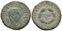 Celtiberian Coins / Hispania Antigua Bilbilis. As. 27 a.C.-14 d.C. Calatayud (Zaragoza). Época de Augusto.. (Abh-280). (Acip-3020). Anv.: Cabeza laureada de Augusto a derecha, alrededor AVGVSTVS DIVI 