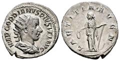 Roman Imperial / Imperio Romano Gordiano III. Antoniniano. 241-246 d.C. Roma. (Spink-8617). (Ric-86). (Seaby-121). Rev.: LAETITIA AVG N. Laetitia en pie a izquierda con corona y ancla. Ag. 4,37 g. EBC