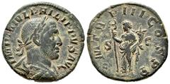 Roman Imperial / Imperio Romano Filipo I. Sestercio. 246 d.C. Roma. (Spink-9004). (Ric-149a). Rev.: P M TR P III COS P P, en campo SC. Felicitas en pie a izquierda con caduceo y cuerno de la abundanci