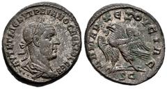 Roman Imperial / Imperio Romano Trajano Decio. Tetradracma. 249-251 d.C. Antioquía. (Gic-4209). Anv.: Busto laureado a derecha. Rev.: Águila en pie a izquierda, alrededor leyenda. Ag. 12,65 g. MBC+. E