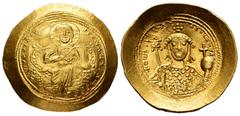 Byzantine Empire / Imperio Bizantino Constantino IX. Histamenon Nomisma. 1042-1055 d.C. Constantinopla. (Bc-1828). Anv.: +IhS XIS RЄX RЄςNANTIҺm. Cristo Nimbado. Rev.: +CωҺSTAҺTI bASILEЧ Rm. Busto de 