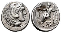 Greek Coins / Grecia Antigua Kingdom of Macedon. Alexander III, "The Great". Drachm. 324/3 a.C. Sardes. Struck under Menander. (Price-2553). Anv.: Heracles' head to right coated with lion skin. Rev.: 