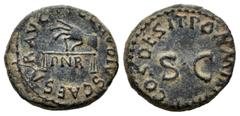 Roman Imperial / Imperio Romano Claudius. Cuadrante. 41 d.C. Rome. (Ric-85). (Bmcre-174). Anv.: TI CLAVDIVS CAESAR AVG. Hand with scales to the left, below PNR. Rev.: SC, arround PON M TR P IMP COS DE
