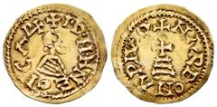 Visigothic Coins / Monedas Visigodas Egica (687-702). Tremissis. Narbona. (Cnv-543). (Pliego-662 a.4). Anv.: + I·D·N·H·N EGICA P+. Rev.: +NARVONAPIVS. Au. 1,36 g. VF. Est...1200,00. SPANISH DESCRIPTIO