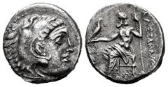 Greek Coins Kingdom of Macedon. Alexander III, "The Great". Drachm. 336-323 BC. (Müller-759). Anv.: Heracles' head to right coated with lion skin. Rev.: Zeus seated to the left with sceptre and eagle,