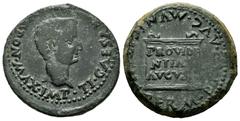 Ancient Hispania Italy. Tiberius period. Unit. 14-36 AD. Santiponce (Sevilla). (Abh-1593). (Acip-3333). Anv.: Tiberius head to right around IMP TI CAESAR (AVGVSTVS) PON MAX. Rev.: Altar with PROVIDE /