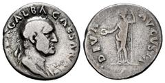 Roman Imperial Galba. Denarius. 68-69 AD. Rome. (Ric-186). (Bmcre-8-9). (Rsc-55). Anv.: IMP SER GALBA CAESAR AVG, laureate head right. Rev.: DIVA AVGVSTA, Livia standing left, holding patera and scept