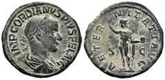 Roman Imperial Gordian III. Sestertius. 238-244 AD. Rome. (Ric-297a). (Ch-43). Anv.: IMP GORDIANVS PIVS FEL AVG, laureate, draped, and cuirassed bust right, seen from behind. Rev.: AETERNITATI AVG, S 