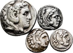 Ancient Coins Ancient Coins. Lot of 4 coins of the Kingdom of Macedonia. Tetradrachm and three drachms (one repaired) of Alexander III. Ag. TO EXAMINE. Almost VF/Choice VF. Est...200,00. SPANISH DESCR
