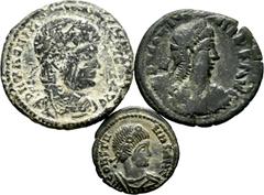 Ancient Coins Ancient Coins. Lot of 3 coins of the Roman Empire. Curious Barbarian coinage of Magnentius, Constans and Gratian. Ae. TO EXAMINE. /Choice VF. Est...40,00. SPANISH DESCRIPTION: Mundo Anti
