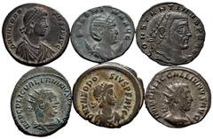 Ancient Coins Ancient Coins. Lot of 6 bronzes from the late Roman Empire, Valerian, Theodosius (2), Salonina, Gallienus and Constantine. TO EXAMINE. Est...100,00. SPANISH DESCRIPTION: Mundo Antiguo. L