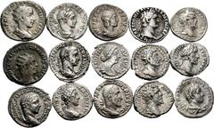 Ancient Coins Ancient Coins. Lot of 15 coins of the Roman Empire. Denarii and Antoninians of different emperors: Domitian, Commodus, Marcus Aurelius, Antoninus Pius, Faustina, Septimius Severus, Alexa