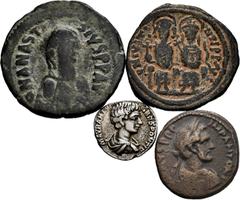 Ancient Coins Ancient Coins. Lot of 4 mixed coins. 1 Provincial bronze of Antoninus Pius, 1 Denarius of Caracalla and 2 Byzantine bronzes. Ag/Ae. TO EXAMINE. Almost VF/VF. Est...60,00. SPANISH DESCRIP