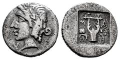Greek Coins Lycian Dynasts. Masikytes. Hemidrachm. 18 BC. (Troxell-158). Rev.: Lyra. Ag. 1,49 g. VF. Est...50,00. SPANISH DESCRIPTION: Dinastía de Lycia. Masikytes. Hemidracma. 18 d.C. (Troxell-158). 