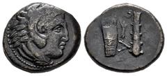 Greek Coins Kingdom of Macedon. Alexander III, "The Great". AE 18. 325-310 BC. Uncertain mint. (Price-386). Ae. 6,29 g. VF. Est...25,00. SPANISH DESCRIPTION: Reino de Macedonia. Alejandro III Magno. A