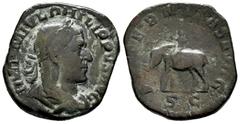 Roman Imperial Philip I. Sestertius. 247 AD. Rome. (Spink-9041). (Ric-167b). Rev.: AETERNITAS AVGG S C. Elephant walking left. Ae. 18,43 g. Choice F. Est...50,00. SPANISH DESCRIPTION: Filipo I. Sester