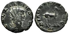 Roman Imperial Gallienus. Antoninianus. 260-268 AD. Rome. (Ric-181). (Mir-747b). Anv.: GALLIENVS AVG, radiate head right . Rev.: DIANAE CONS AVG, antelope walking right; XI in exergue . Ae. 2,51 g. Ch