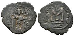 Islamic Coins Omeyas. Califato ortodoxo. Abu Bakar. Felus. 630 H. Emesa. (Mitch tipo2-3516). (Album-3516). Ae. 4,67 g. Imitation of 40 nummus byzantine. Almost VF. Est...40,00. SPANISH DESCRIPTION: Om