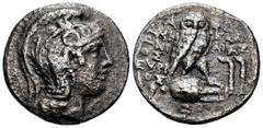 Greek Coins Attica. Athens. New Style Tetradrachm. 152-151 BC. Ammonios, Kallias, and Epiphanes magistrates. (Hgc-4, 1602). (Thomson-593c). Anv.: Helmeted head of Athena rigth. Rev.: Owl standing to t