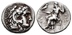 Greek Coins Kingdom of Macedon. Alexander III, "The Great". Drachm. 323-280 BC. Uncertain mint, Western Asia Minor. (Price-2733). Anv.: Head of Herakles right, wearing lion skin. Rev.: Zeus Aëtophoros