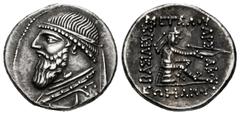 Greek Coins Kingdom of Parthia. Mithradates II. Drachm. 120-109 BC. Ekbatana. (Sellwood-24.10). Anv.: Diademed bust to left. Rev.: BAΣIΛEΩΣ MEΓAΛOV APΣAKOV ΕΠIΦANOVΣ, archer (Arsakes I) seated to righ