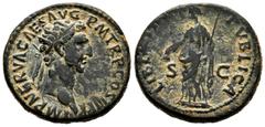 Roman Imperial Nerva. Dupondius. 97 AD. Rome. (Ric-87). (Bmcre-126). (C-116). Anv.: IMP NERVA CAES AVG P M TR P II COS III P P, radiate head right. Rev.: LIBERTAS PVBLICA, Libertas standing left, hold